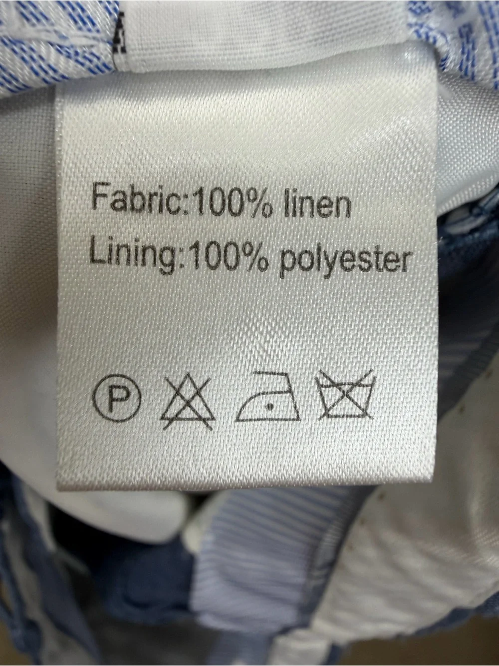Light Blue Wide Leg Linen Blend Pants